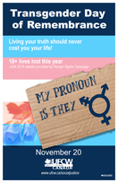 November 20, 2019 - Transgender Day of Remembrance