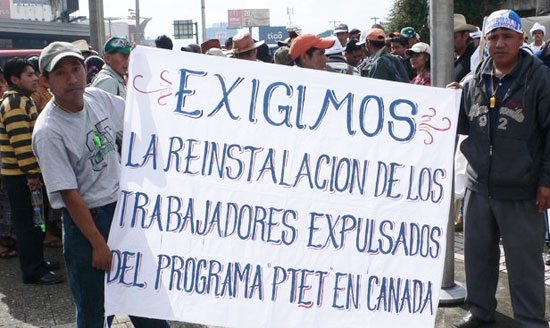 Guatemala protest of Migrante workers